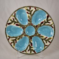 Fielding Majolica Turquoise & White Oyster Plate - SOLD